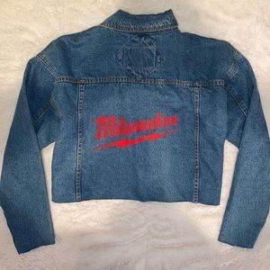 Milwaukee Tools Cropped Jean Jacket Womens Medium